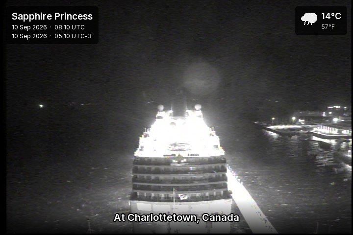A live picture from the bridge of the Sapphire Princess