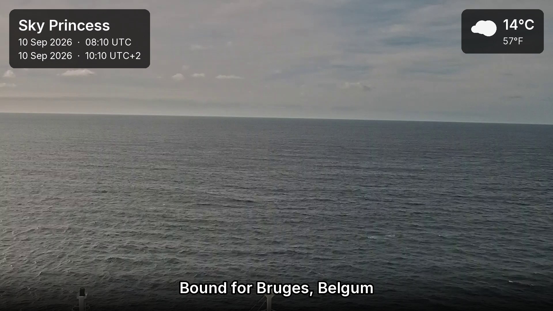 A live picture from the bridge of the Sky Princess